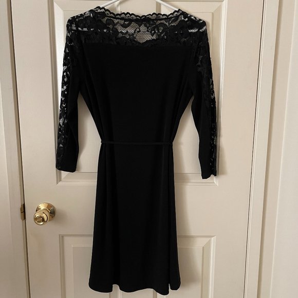 IVANKA TRUMP Black Long-sleeve Lace Dress Size 4 - Picture 4 of 4